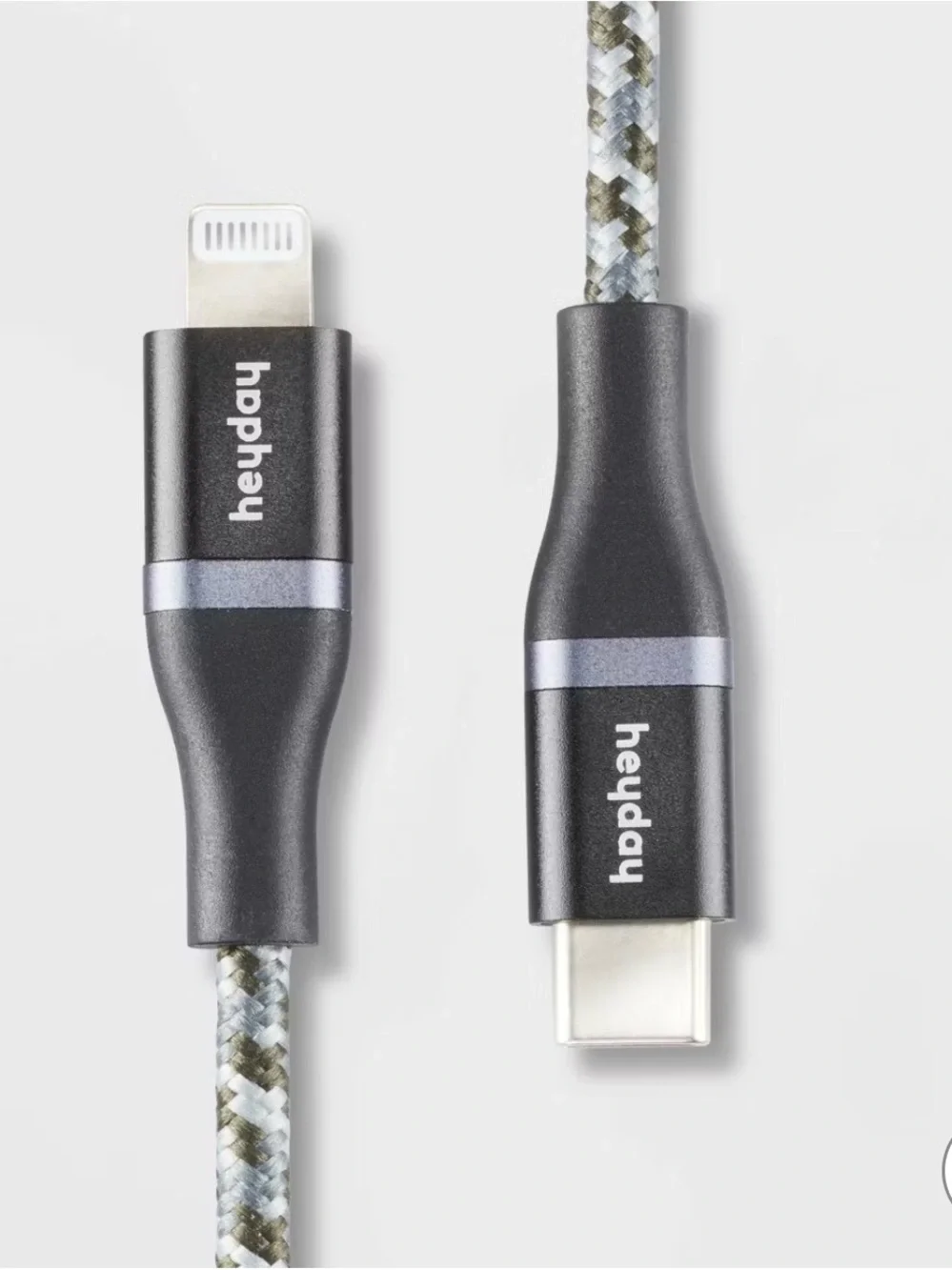 heyday 6ft Braided USB-C to Lightning Cable in Black